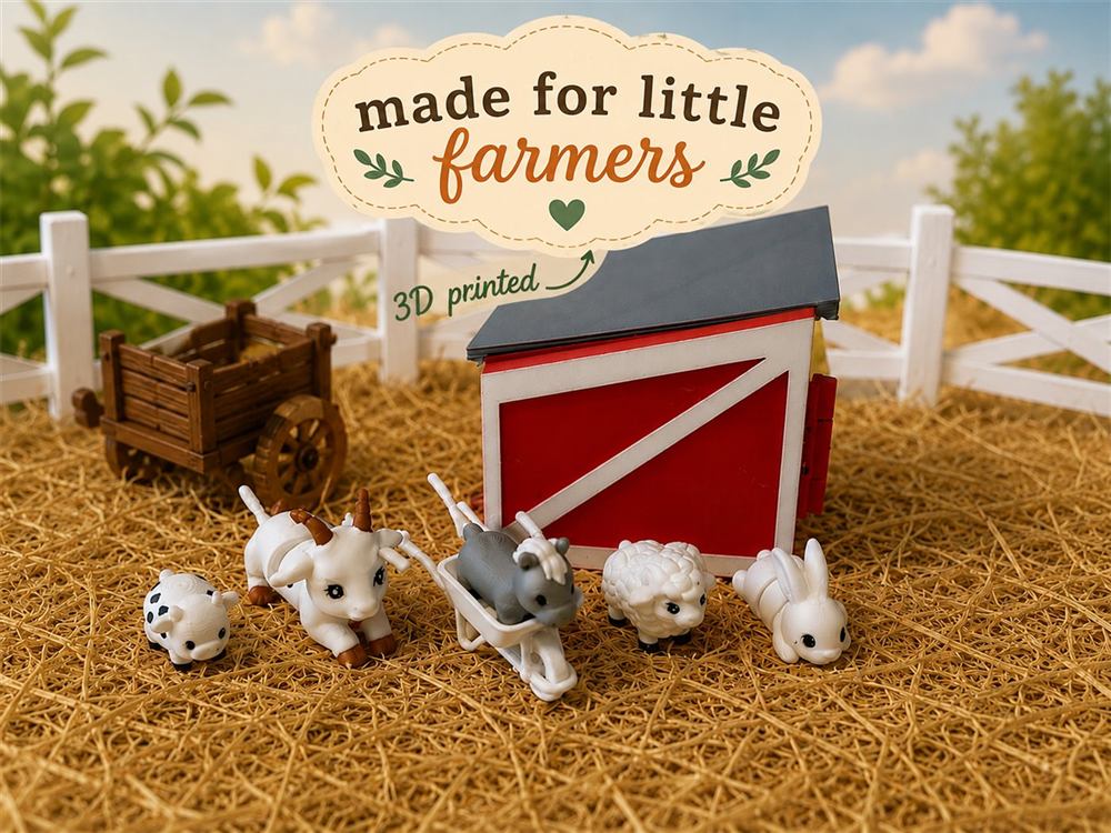3D Printed Farm Animal Playset
