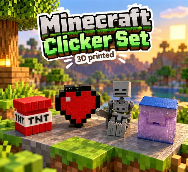 Pixel Adventure Clicker Set — Heart, Shulker Box and TNT Box clickers
