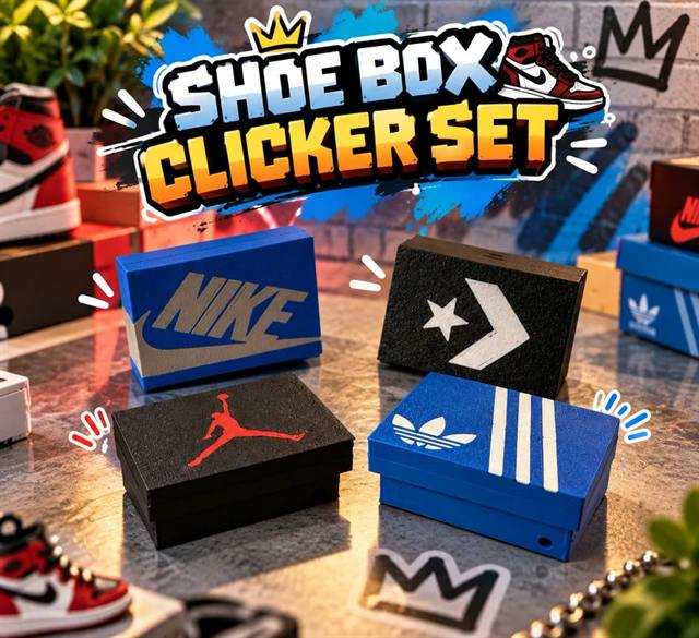Mini Sneaker Box Clicker Set — four mini sneaker box clickers